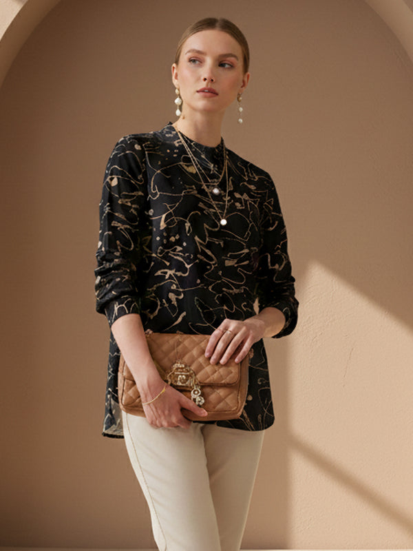 IVANKA TOP (BLACK GOLD)